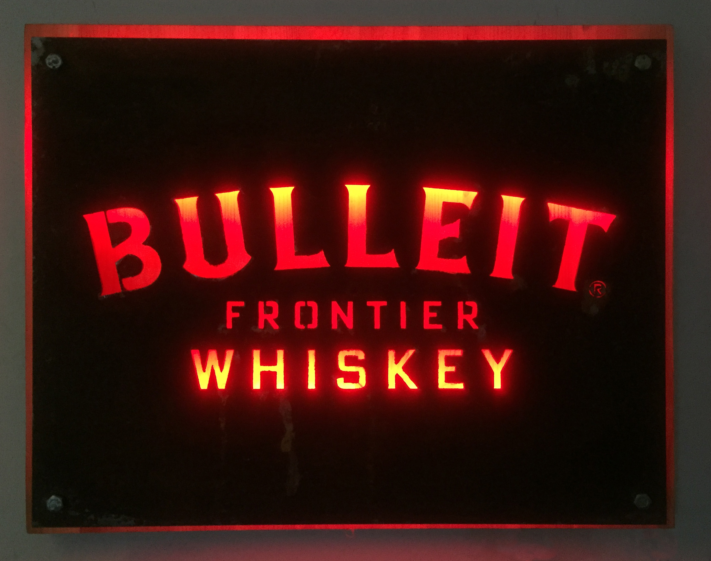 Bulleit whiskey sign